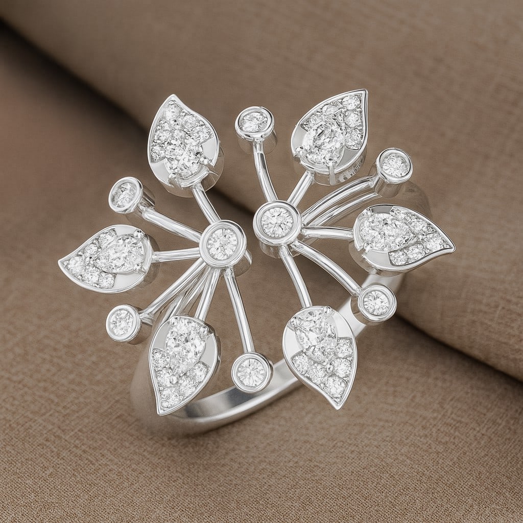 Lab Grown Diamond 92.5 Sterling Silver Ring: Lab Grown Diamond 92.5 Sterling Silver Ring Jewelry Type : Ring Gemstone : Lab Grown Diamond Gemstone Shape : Pear Gemstone Size : 3x2 MM Gemstone Quantity : 6 Pieces Diamond Type : Lab G
