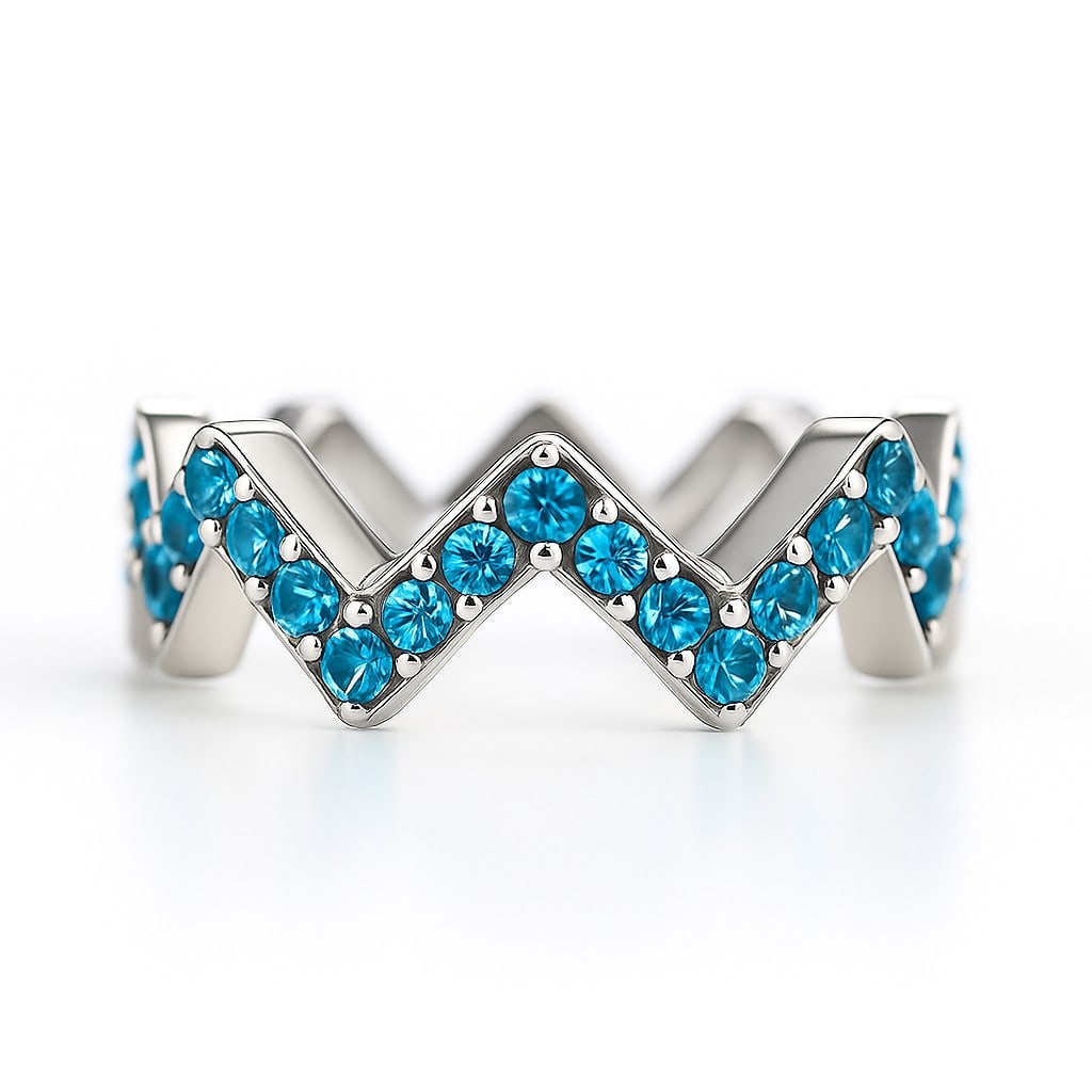 Natural Swiss Blue Topaz Gemstone & Lab Grown Diamonds Silver Ring: Natural Swiss Blue Topaz Gemstone & Lab Grown Diamonds Silver Ring Jewelry Type : Ring Gemstone : Natural Swiss Blue Topaz Gemstone Shape : Round Gemstone Size : 1.1 MM Gemstone Quantity : 31 Piece