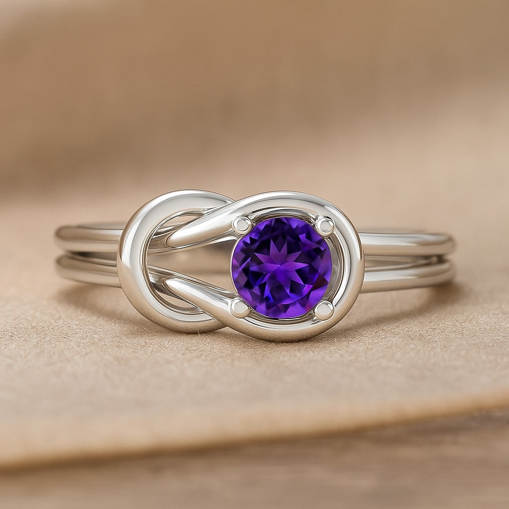 Natural Amethyst Gemstone 92.5 Sterling Silver Ring: Natural Amethyst Gemstone 92.5 Sterling Silver Ring Jewelry Type : Ring Gemstone : Natural Amethyst Gemstone Shape : Round Gemstone Size : 5x5 MM Gemstone Quantity : 1 Piece Metal : Silve