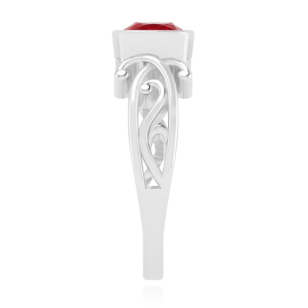 Natural Ruby Gemstone 92.5 Sterling Silver Ring - 5