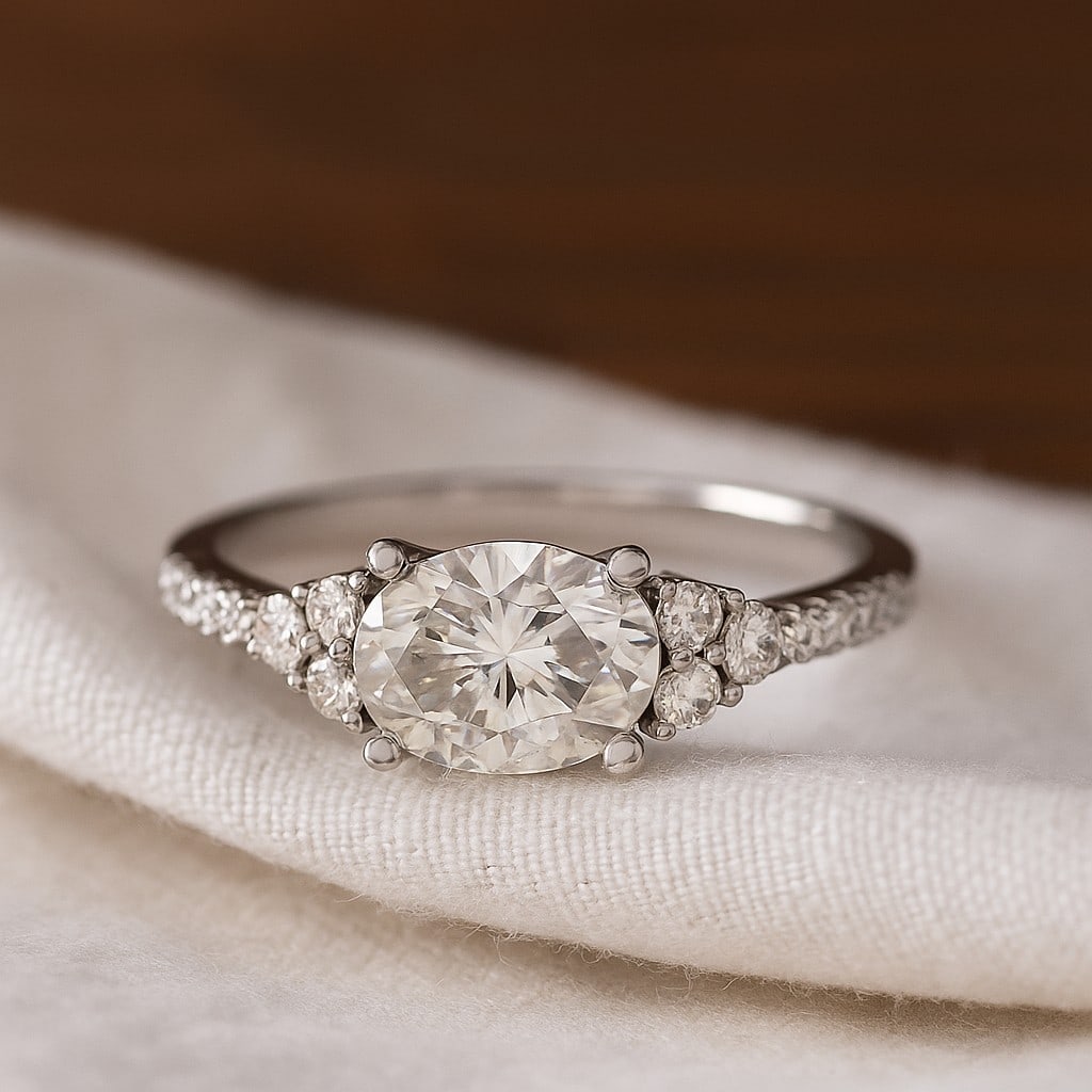 Lab Grown Diamond 92.5 Sterling Silver Ring: Lab Grown Diamond 92.5 Sterling Silver Ring Jewelry Type : Ring Gemstone : Lab Grown Diamond Gemstone Shape : Oval Gemstone Size : 7x5 MM Gemstone Quantity : 1 Piece Diamond Type : Lab Gr