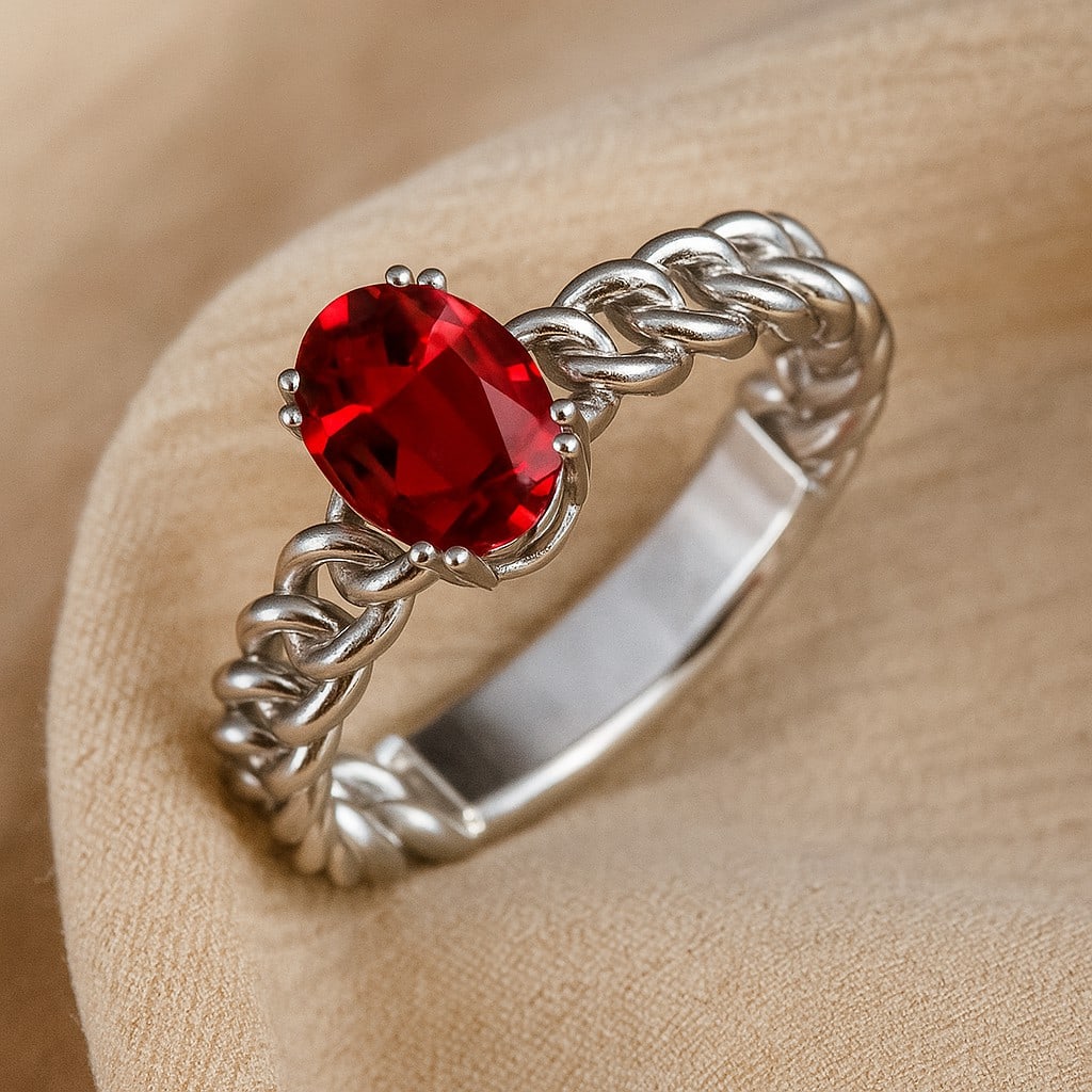 Natural Ruby Gemstone 92.5 Sterling Silver Ring: Natural Ruby Gemstone 92.5 Sterling Silver Ring Jewelry Type : Ring Gemstone : Natural Ruby Gemstone Shape : Oval Gemstone Size : 8x6 MM Gemstone Quantity : 1 Piece Metal : Silver