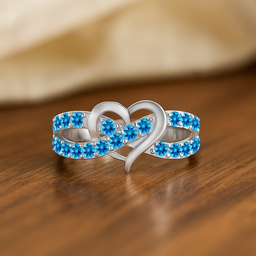Natural Swiss Blue Topaz Gemstone 92.5 Sterling Silver Ring: Natural Swiss Blue Topaz Gemstone 92.5 Sterling Silver Ring Jewelry Type : Ring Gemstone : Natural Swiss Blue Topaz Gemstone Shape : Round Gemstone Size : 2.2 MM Gemstone Quantity : 23 Pieces
