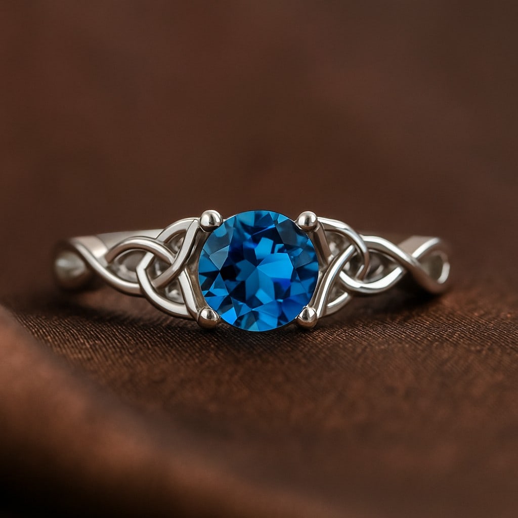 Natural Swiss Blue Topaz Gemstone 92.5 Sterling Silver Ring: Natural Swiss Blue Topaz Gemstone 92.5 Sterling Silver Ring Jewelry Type : Ring Gemstone : Natural Swiss Blue Topaz Gemstone Shape : Round Gemstone Size : 6 MM Gemstone Quantity : 1 Piece Me