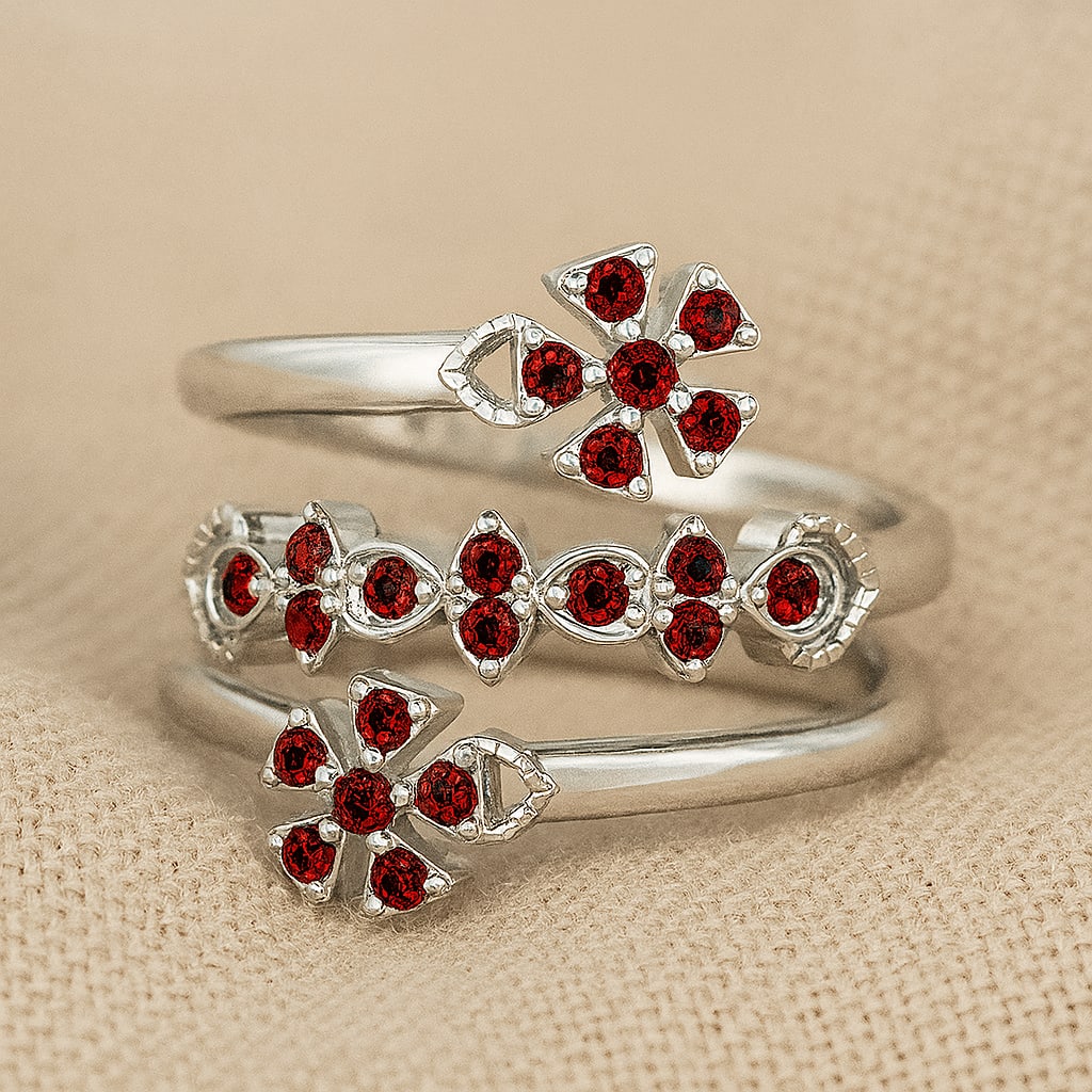 Natural Garnet Gemstone 92.5 Sterling Silver Ring: Natural Garnet Gemstone 92.5 Sterling Silver Ring Jewelry Type : Ring Gemstone : Natural Garnet Gemstone Shape : Round Gemstone Size : 1.7 MM, 1.5 MM Gemstone Quantity : 2 Pieces, 20 Pieces