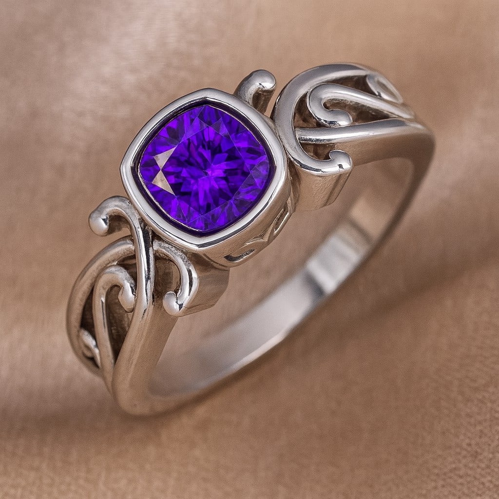 Natural Tanzanite Gemstone 92.5 Sterling Silver Ring: Natural Tanzanite Gemstone 92.5 Sterling Silver Ring Jewelry Type : Ring Gemstone : Natural Tanzanite Gemstone Shape : Cushion Square Gemstone Size : 6 MM Gemstone Quantity : 1 Piece Metal :