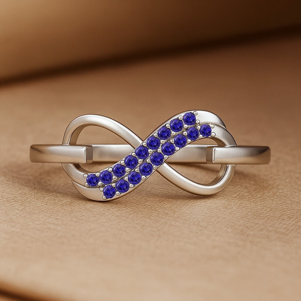 Natural Tanzanite Gemstone & Lab Grown Diamonds Silver Ring: Natural Tanzanite Gemstone & Lab Grown Diamonds Silver Ring Jewelry Type : Ring Gemstone : Natural Tanzanite Gemstone Shape : Round Gemstone Size : 1.2 MM Gemstone Quantity : 18 Pieces Metal