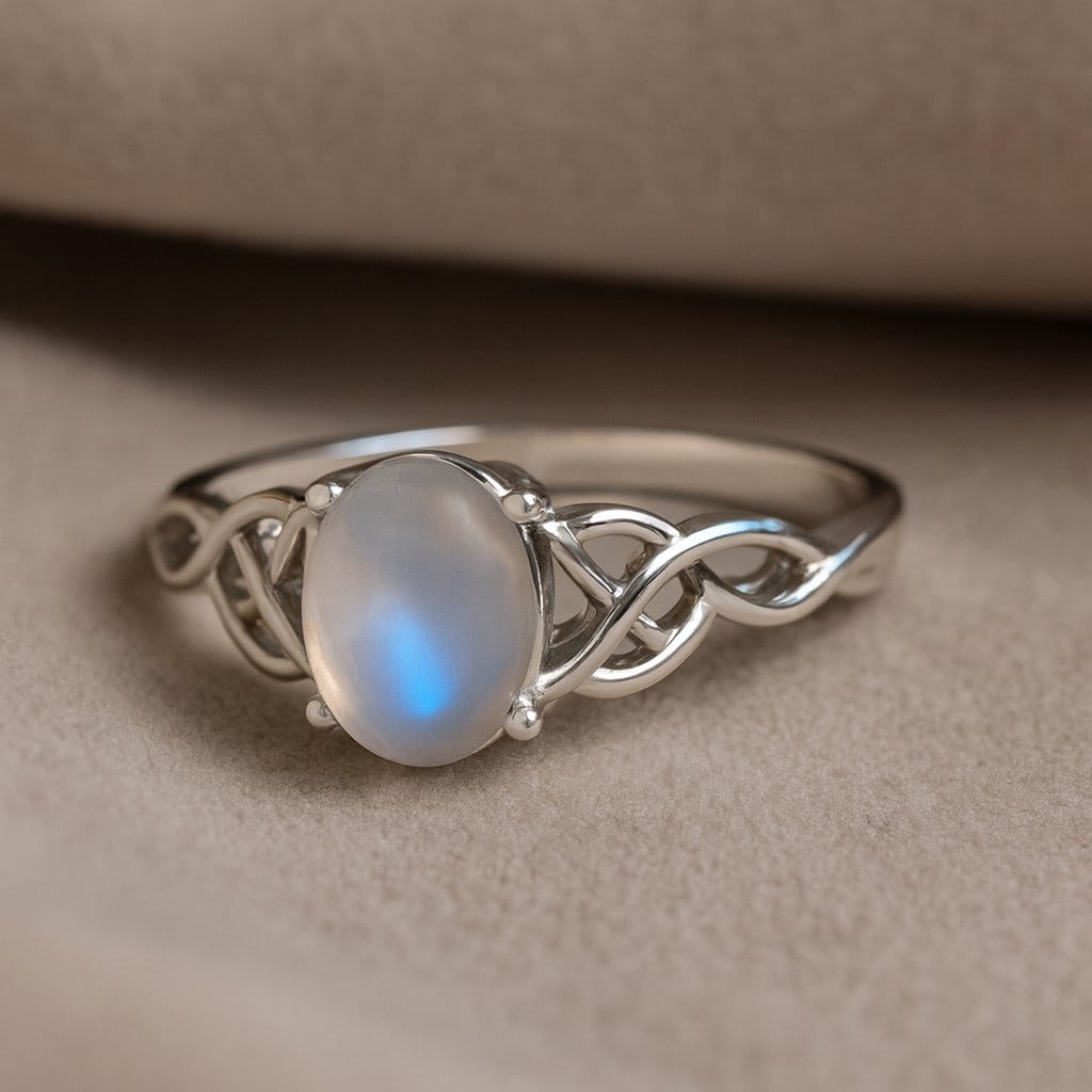 Natural Moonstone Gemstone 92.5 Sterling Silver Ring: Natural Moonstone Gemstone 92.5 Sterling Silver Ring Jewelry Type : Ring Gemstone : Natural Moonstone Gemstone Shape : Oval Gemstone Size : 8x6 MM Gemstone Quantity : 1 Piece Metal : Silv