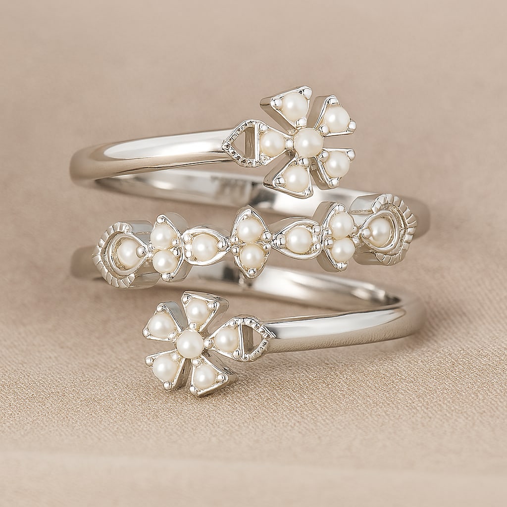 Natural Pearl Gemstone 92.5 Sterling Silver Ring: Natural Pearl Gemstone 92.5 Sterling Silver Ring Jewelry Type : Ring Gemstone : Natural Pearl Gemstone Shape : Round Gemstone Size : 1.7 MM, 1.5 MM Gemstone Quantity : 2 Pieces, 20 Pieces Me