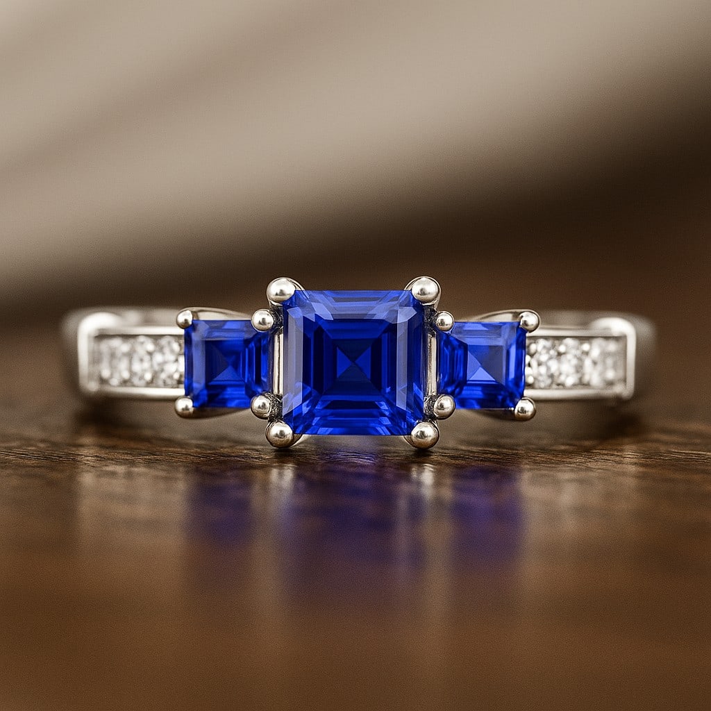 Natural Tanzanite Gemstone & Lab Grown Diamonds Silver Ring: Natural Tanzanite Gemstone & Lab Grown Diamonds Silver Ring Jewelry Type : Ring Gemstone : Natural Tanzanite Gemstone Shape : Princess Gemstone Size : 5 MM, 3MM Gemstone Quantity : 1 Piece, 2 Piece