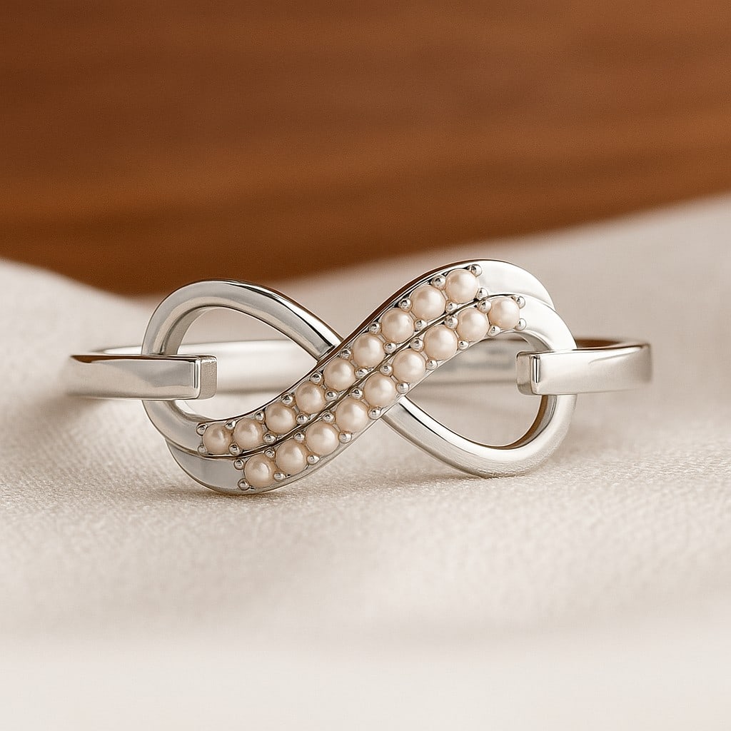 Natural Pearl Gemstone & Lab Grown Diamonds Silver Ring: Natural Pearl Gemstone & Lab Grown Diamonds Silver Ring Jewelry Type : Ring Gemstone : Natural Pearl Gemstone Shape : Round Gemstone Size : 1.2 MM Gemstone Quantity : 18 Pieces Metal : Si