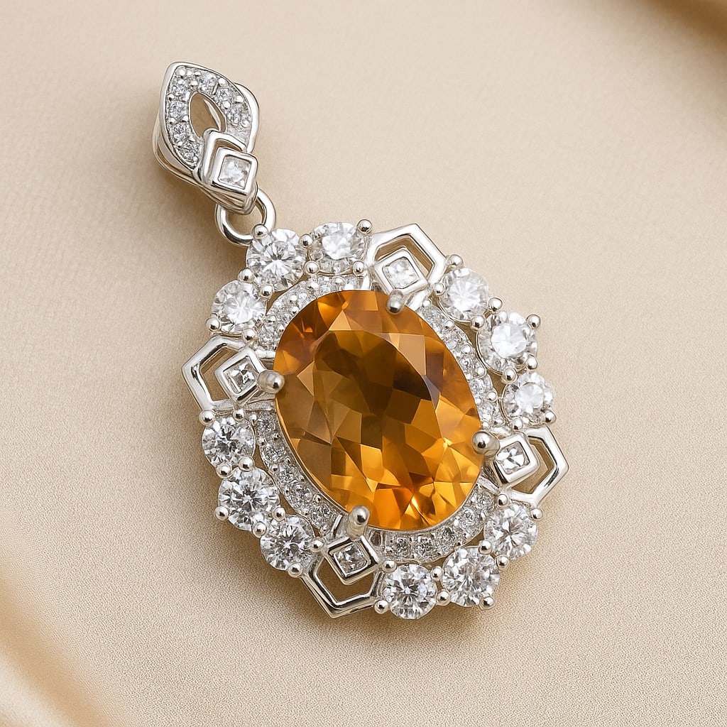 Natural Citrine Gemstone 92.5 Sterling Silver Pendant: Natural Citrine Gemstone 92.5 Sterling Silver Pendant Jewelry Type : Pendant Gemstone : Citrine Gemstone Shape : Oval Gemstone Size : 14x10 MM Metal : Sterling Silver Metal Purity : 92.
