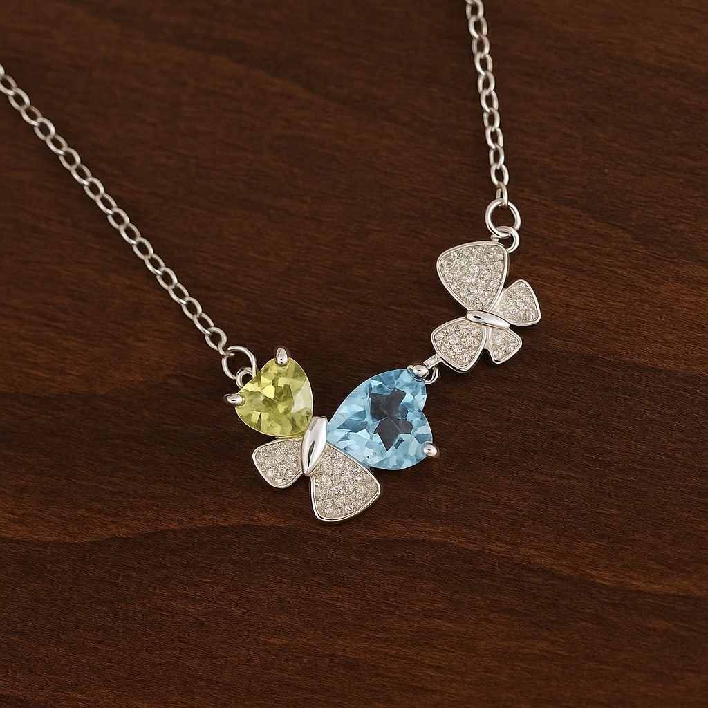 Natural Peridot & Topaz Gemstone 92.5 Sterling Silver Adjustable Necklace: Natural Peridot & Topaz Gemstone 92.5 Sterling Silver Adjustable Necklace Jewelry Type : Necklace Gemstone : Peridot, Topaz Gemstone Shape : Heart Gemstone Size : 6 MM, 5 MM Metal : Sterling Silver