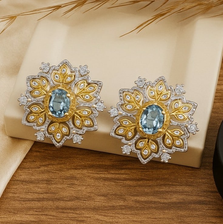 Natural Blue Topaz Gemstone 92.5 Sterling Silver Push Back Earring: Natural Blue Topaz Gemstone 92.5 Sterling Silver Push Back Earring Jewelry Type : Earring Gemstone : Blue Topaz Gemstone Shape : Oval Gemstone Size : 6x4 MM Metal : Sterling Silver Metal Pur