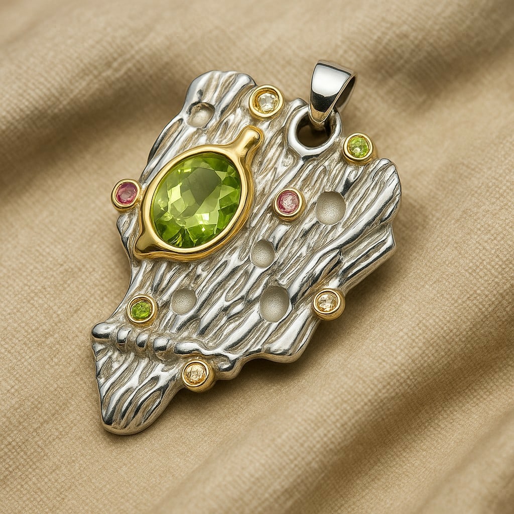 Natural Peridot & Tourmaline Gemstone 92.5 Sterling Silver Pendant: Natural Peridot & Tourmaline Gemstone 92.5 Sterling Silver Pendant Jewelry Type : Pendant Gemstone : Peridot, Multi Tourmaline Gemstone Shape : Oval, Round Gemstone Size : 8x6 MM Metal : Sterling