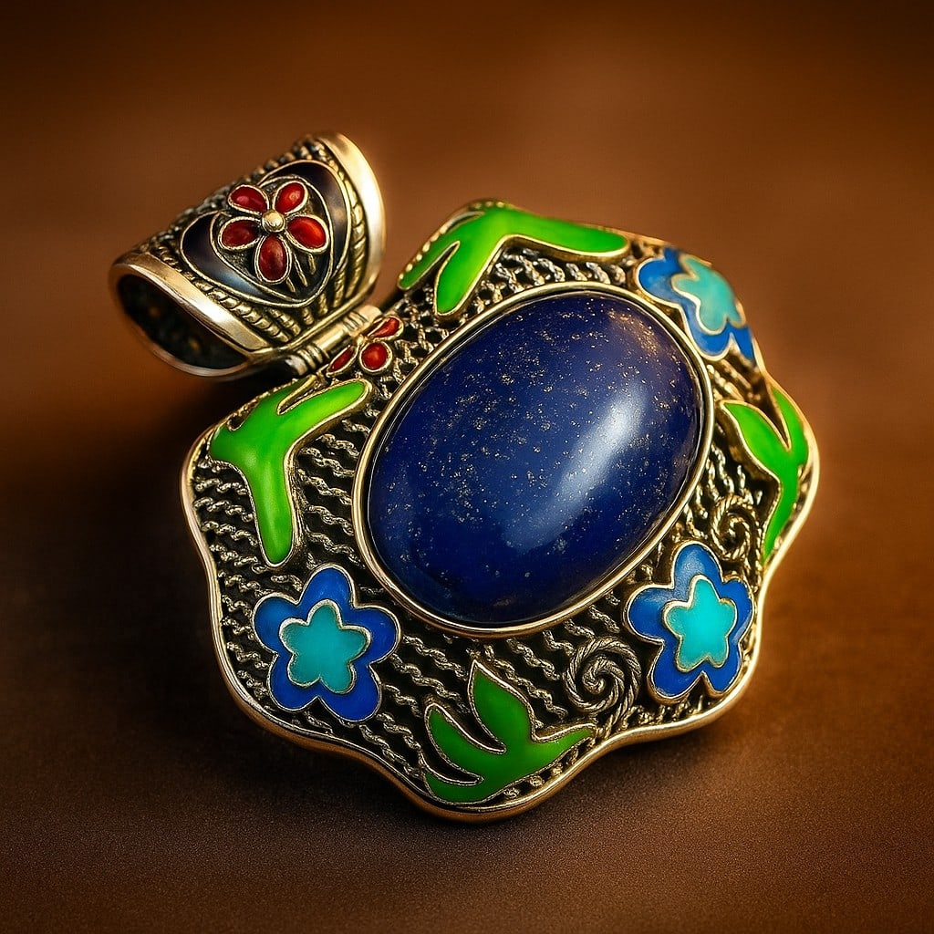 NATURAL LAPIS LAZULI 92.5 STERLING SILVER ANTIQUE PENDANT: NATURAL LAPIS LAZULI 92.5 STERLING SILVER ANTIQUE PENDANT Product Type : PENDANT Main Stone : LAPIS LAZULI Main Stone Shape : OVAL Main Stone Color : BLUE Metal : STERLING SILVER Metal Purity : 925 Pe