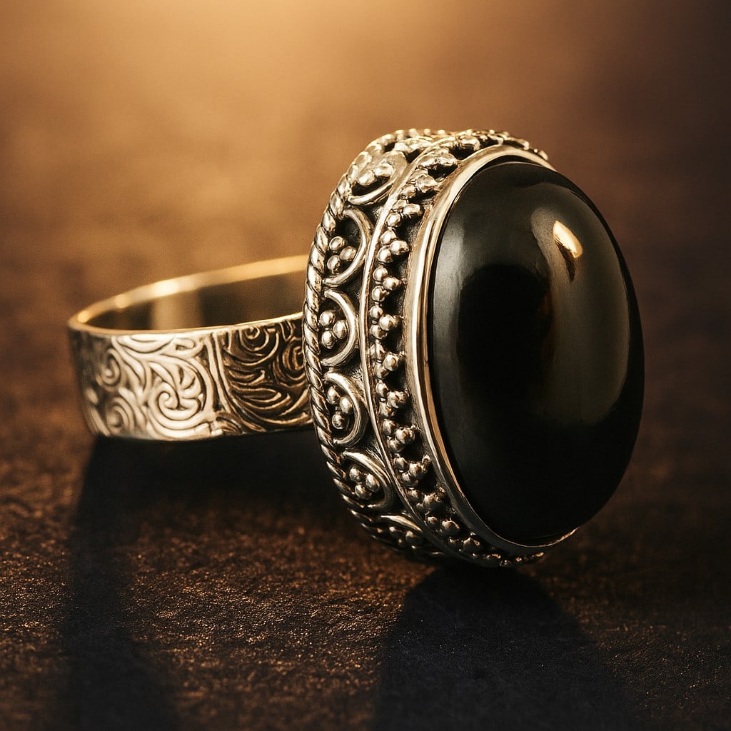 HEMATITE 925 STERLING SILVER RING (1 of 5)