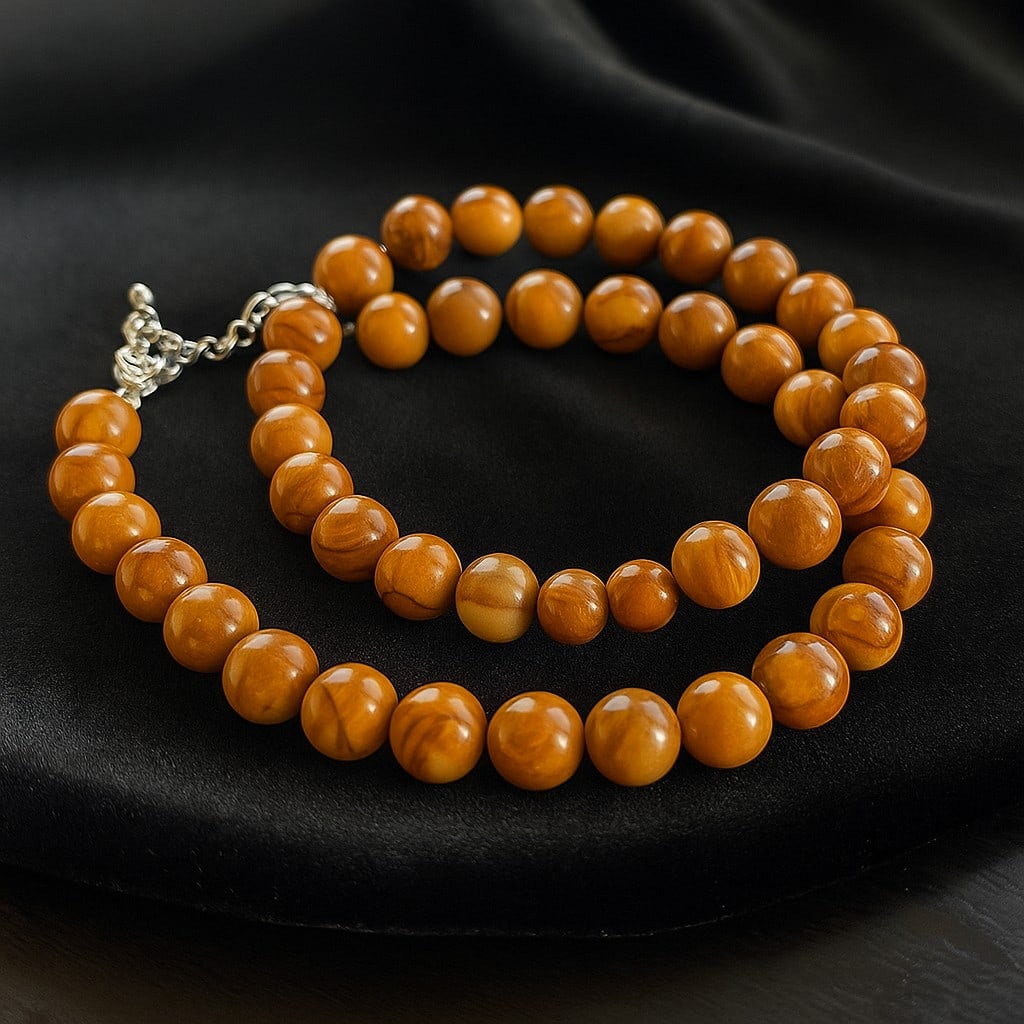 Natural Camel Skin Jasper 8 MM Round Smooth Beads Necklace: Natural Camel Skin Jasper 8 MM Round Smooth Beads Necklace Gemstone : Camel Skin Jasper Shape : Round Beads Beads Size : 8 MM Beads Type : Smooth Necklace Length : 17.5 Inches + 2.5 Inches Adjustab