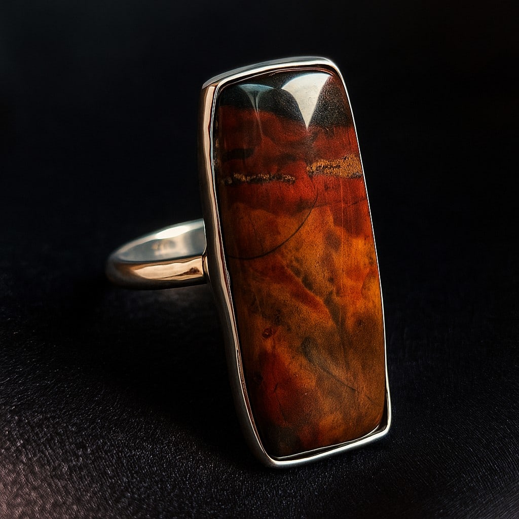 BLOODSTONE 925 STERLING SILVER RING (1 of 3)