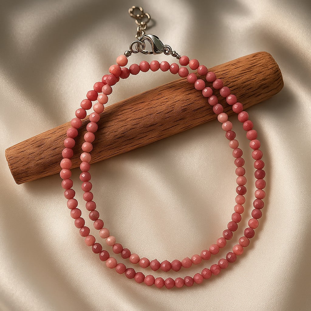 Natural Rhodonite Gemstone 3 MM Round Micro Faceted Beads Necklace: Natural Rhodonite Gemstone 3 MM Round Micro Faceted Beads Necklace Gemstone : Rhodonite Shape : Round Beads Beads Size : 3 MM Beads Type : Micro Faceted Necklace Length : 17.5 Inches + 2.5 Inches A