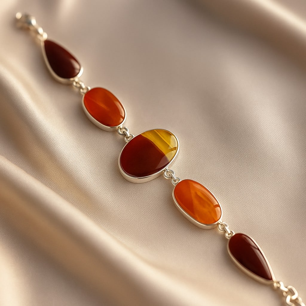 MOOKAITE JASPER 92.5 STERLING SILVER BRACELET (1 of 4)