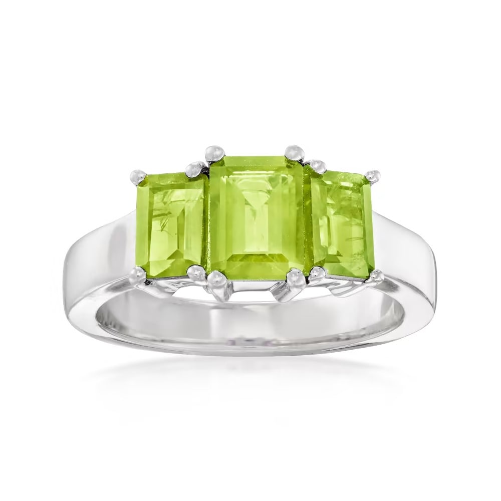 Natural Peridot Gemstone 925 Sterling Silver Ring: Natural Peridot Gemstone 925 Sterling Silver Ring Jewelry Type : Ring Main Stone : Peridot Main Stone Shape and Size : Octagon 6x4 MM (2 Pieces) , Octagon 7x5 MM (1 Piece) Main Stone Color : Green Met