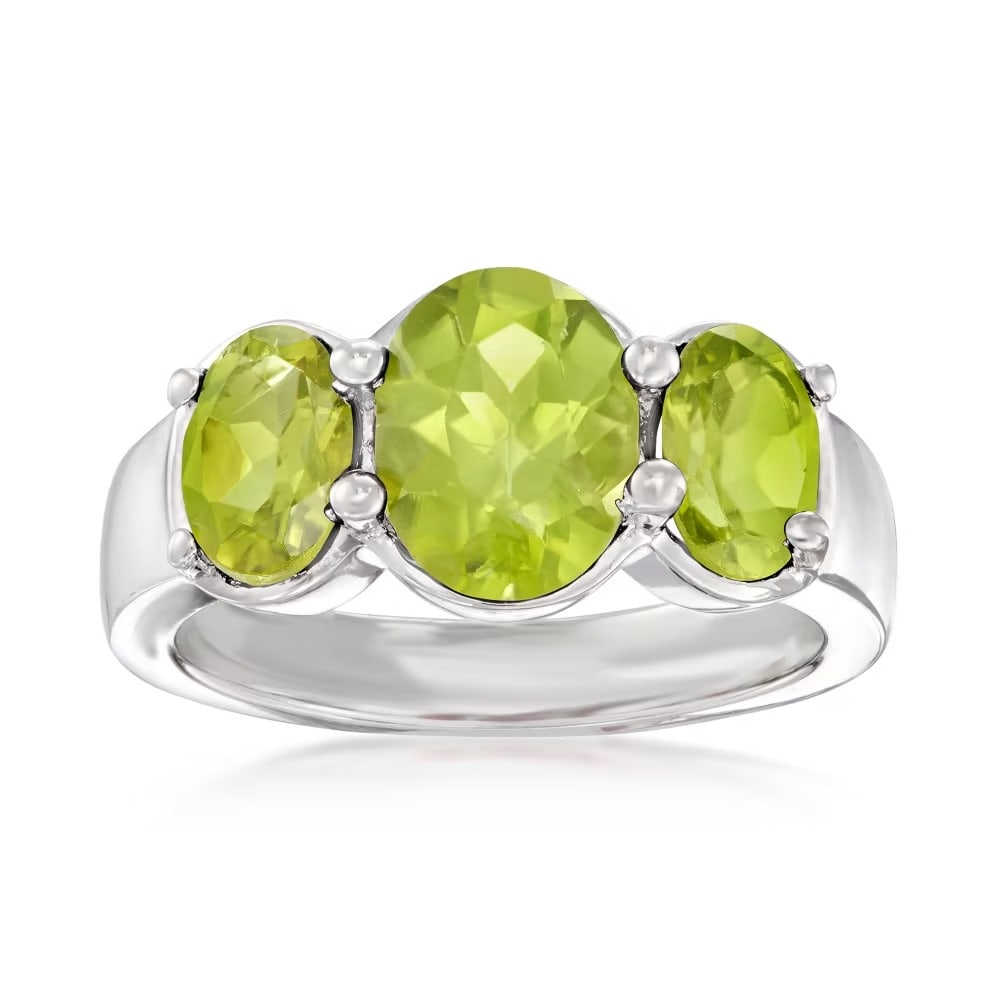 Natural Peridot Gemstone 925 Sterling Silver Ring: Natural Peridot Gemstone 925 Sterling Silver Ring Jewelry Type : Ring Main Stone : Peridot Main Stone Shape and Size : Oval 9x7 MM (1 Piece) , Oval 7x5 MM (2 Pieces) Main Stone Color : Green Metal : <