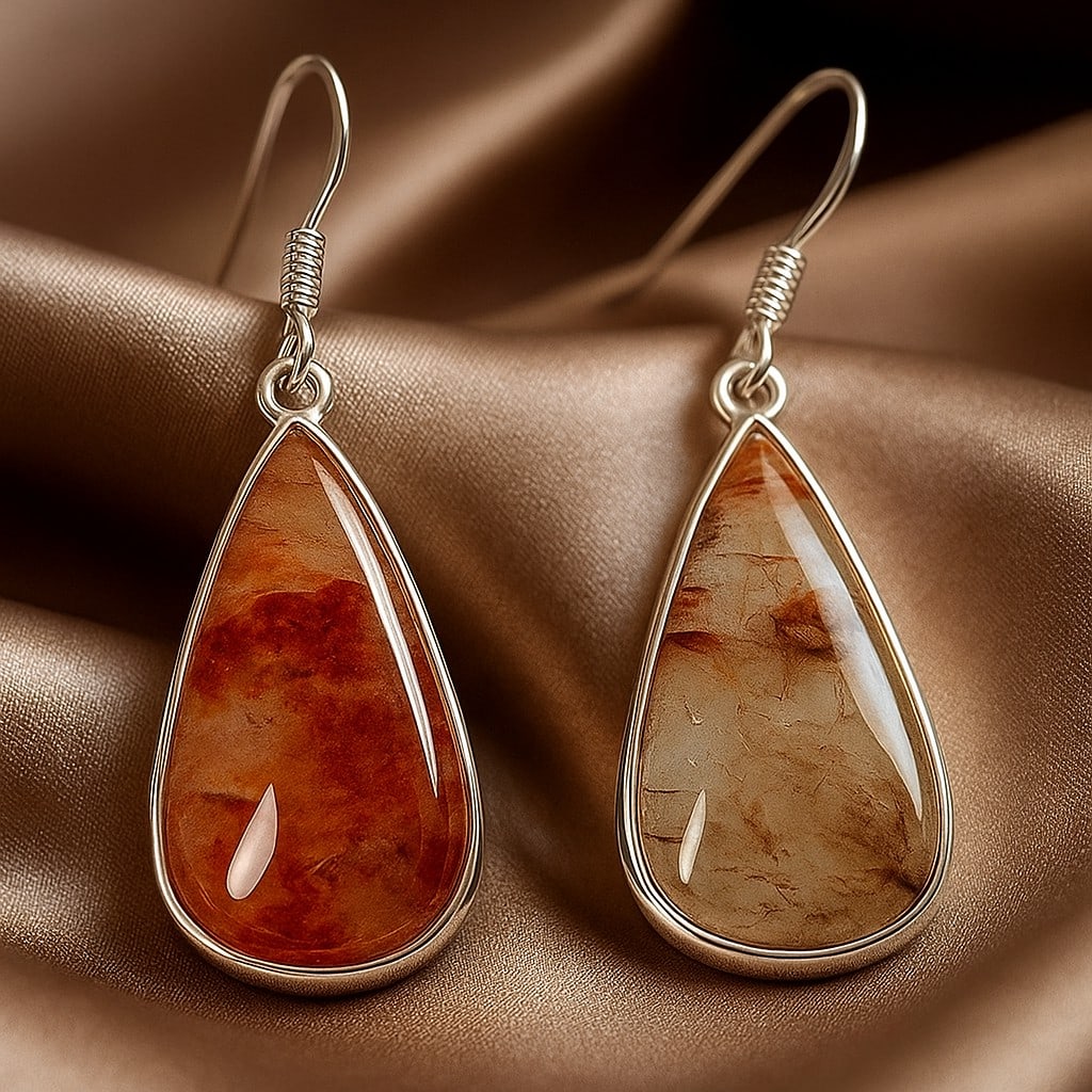 STRAWBERRY QUARTZ 92.5 STERLING SILVER EARRING: STRAWBERRY QUARTZ 92.5 STERLING SILVER EARRING Product Type : EARRING Main Stone : STRAWBERRY QUARTZ Main Stone Shape : PEAR Main Stone Size : 29X14 MM Main Stone Color : MULTICOLOR Metal : STERLING S