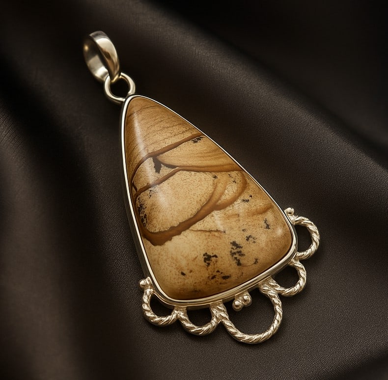PICTURE JASPER 92.5 STERLING SILVER PENDANT (1 of 5)