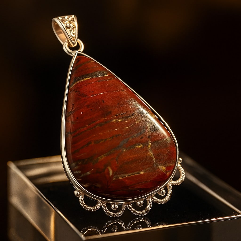 NOREENA JASPER 92.5 STERLING SILVER PENDANT: NOREENA JASPER 92.5 STERLING SILVER PENDANT Product Type : PENDANT Main Stone : NOREENA JASPER Main Stone Color : MULTICOLOR Metal : STERLING SILVER Metal Purity : 925 Pendant Size : 1.4" Inches Penda