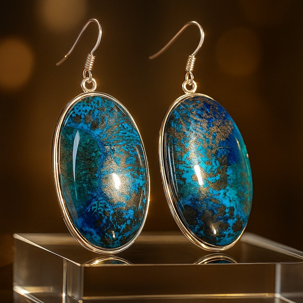 AZURITE 92.5 STERLING SILVER EARRING (1 of 4)