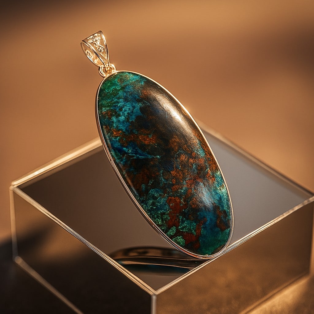 AZURITE 925 STERLING SILVER PENDANT (1 of 4)