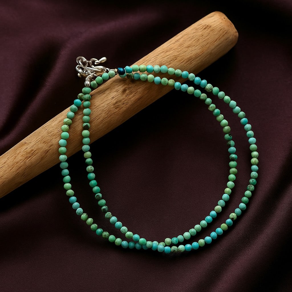 Natural Blue Opal Gemstone 3 MM Round Micro Faceted Beads Necklace: Natural Blue Opal Gemstone 3 MM Round Micro Faceted Beads Necklace Gemstone : Blue Opal Shape : Round Beads Beads Size : 3 MM Beads Type : Micro Faceted Necklace Length : 17.5 Inches + 2.5 Inches A