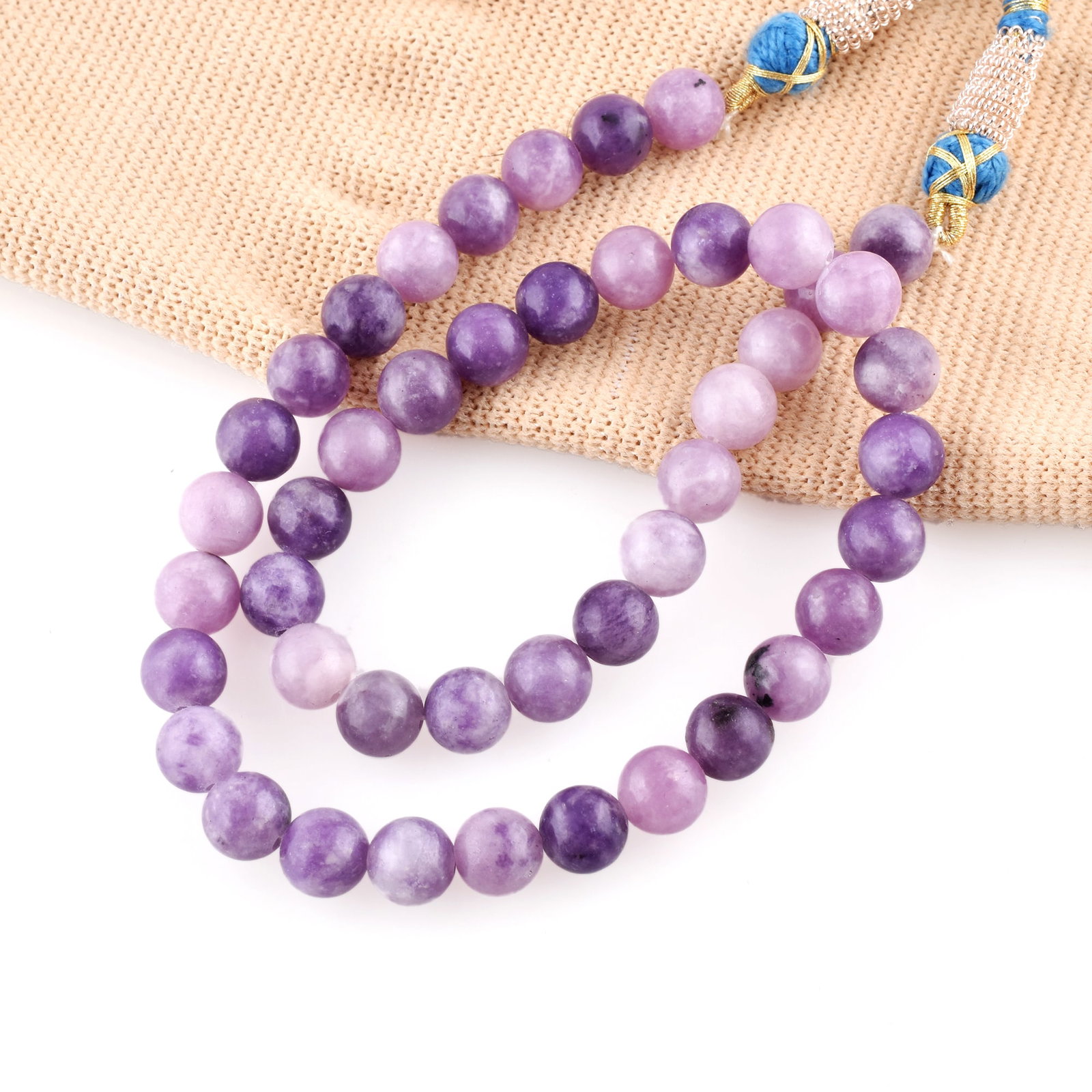 Natural Lepidolite Necklace 8 MM Round Smooth Beads Gemstone: NATURAL LEPIDOLITE GEMSTONE 8 MM ROUND SMOOTH BEADS ADJUSTABLE NECKLACE PRODUCT TYPE : NECKLACE MAIN STONE : LEPIDOLITE MAIN STONE SHAPE : ROUND MAIN STONE SIZE : 8 MM BEADS TYPE : SMOOTH BE