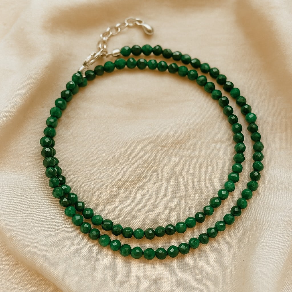 Natural Malachite Gemstone 3 MM Round Micro Faceted Beads Necklace: Natural Malachite Gemstone 3 MM Round Micro Faceted Beads Necklace Gemstone : Malachite Shape : Round Beads Beads Size : 3 MM Beads Type : Micro Faceted Necklace Length : 17.5 Inches + 2.5 Inches A