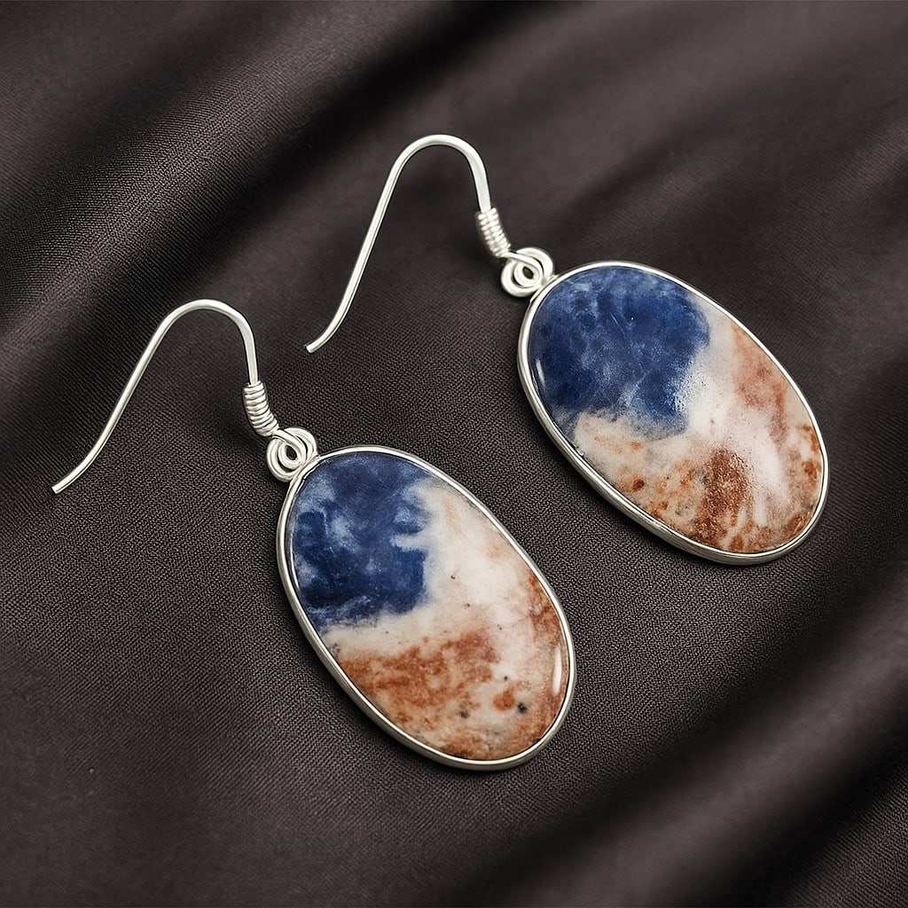 SODALITE 92.5 STERLING SILVER EARRING (1 of 4)