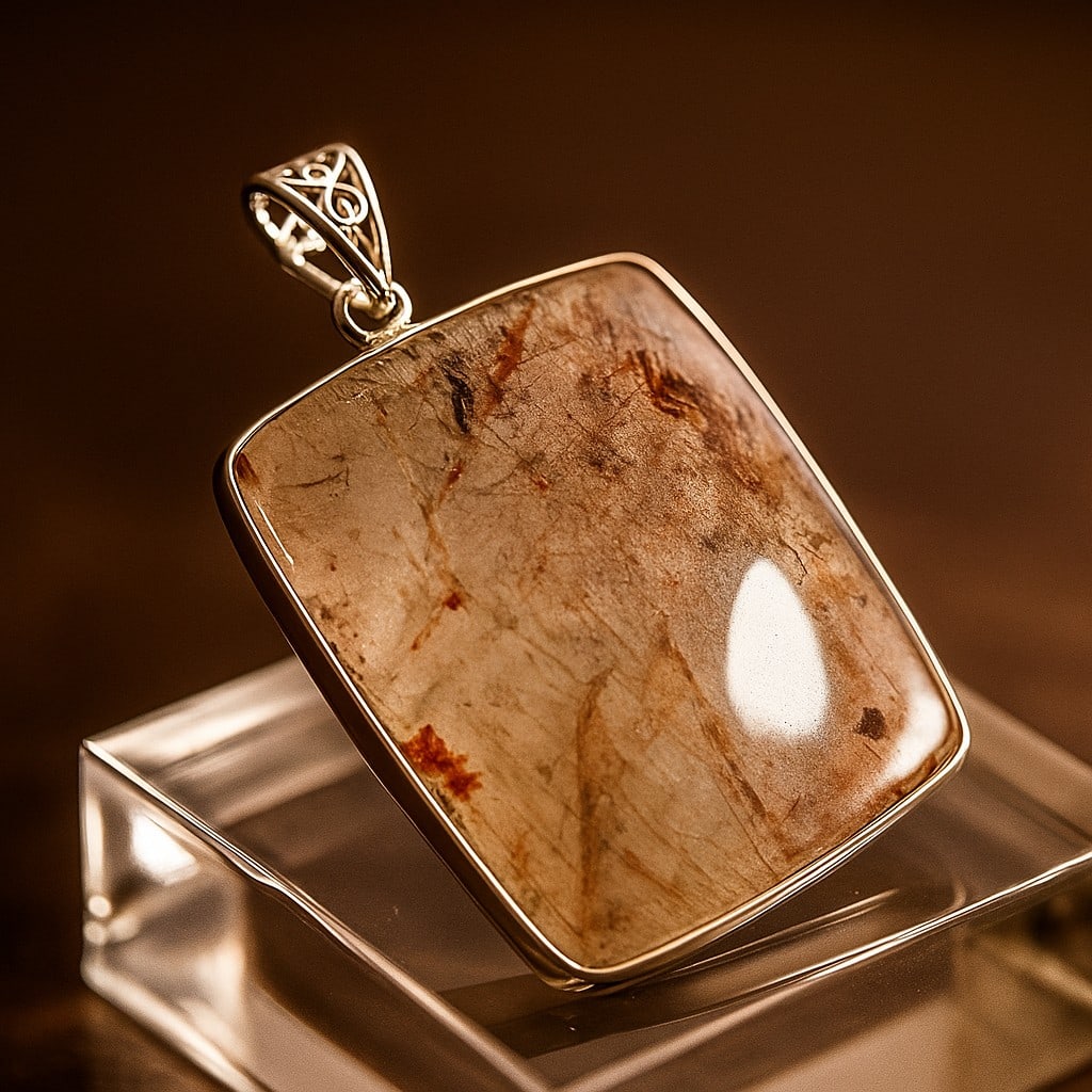STRAWBERRY QUARTZ 925 STERLING SILVER PENDANT (1 of 3)