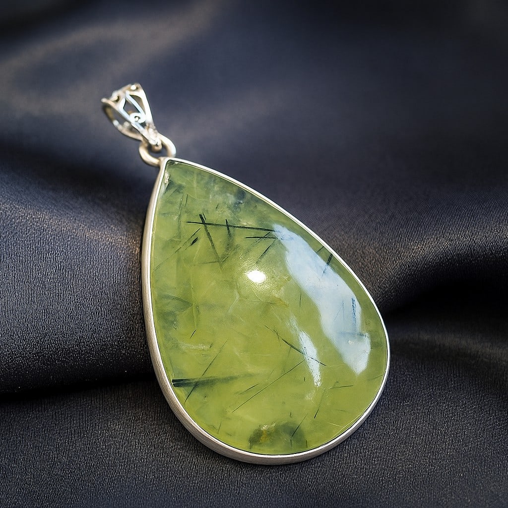 PREHNITE 925 STERLING SILVER PENDANT (1 of 3)