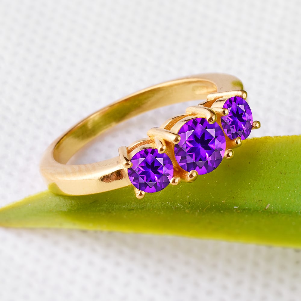 Natural Amethyst 14 KT Yellow Gold Ring (1 of 4)
