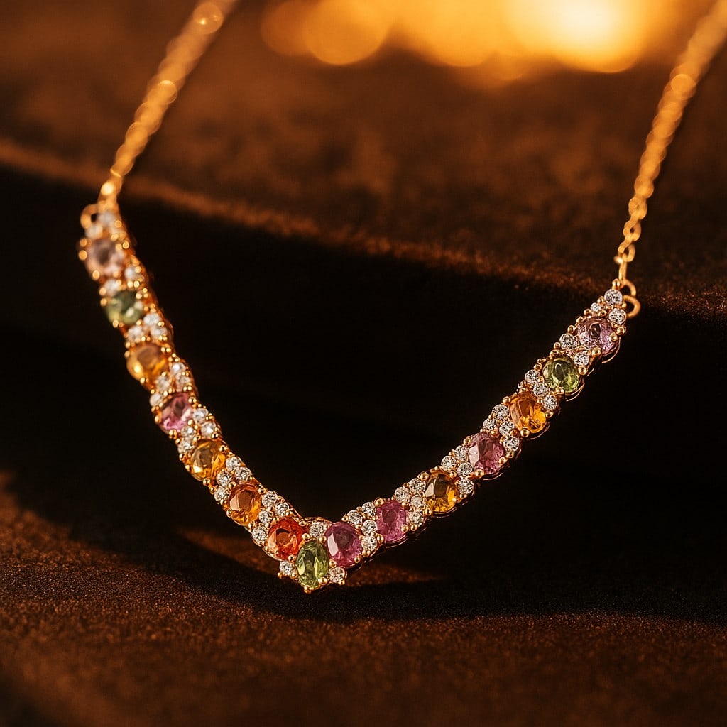 Natural Multi Tourmaline 925 Sterling Silver Necklace: Natural Multi Tourmaline Gemstone Rose Gold Plated 925 Sterling Silver Necklace Jewelry Type : Necklace Gemstone : Multi Tourmaline Metal Purity : 925 Sterling Silver Metal Plated : 18K Rose Gold