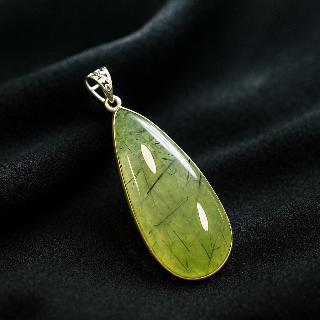 PREHNITE 925 STERLING SILVER PENDANT (1 of 3)