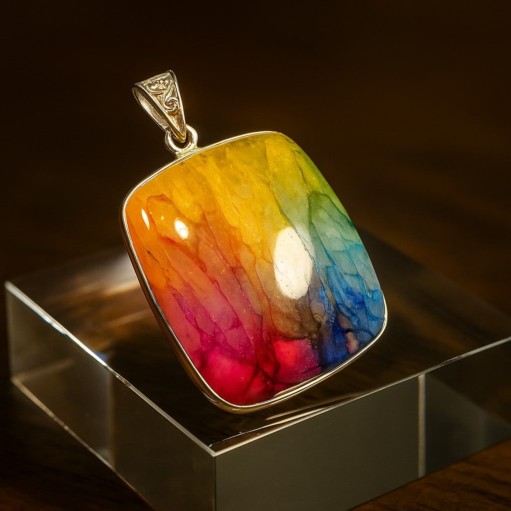 SOLAR QUARTZ 925 STERLING SILVER PENDANT (1 of 3)