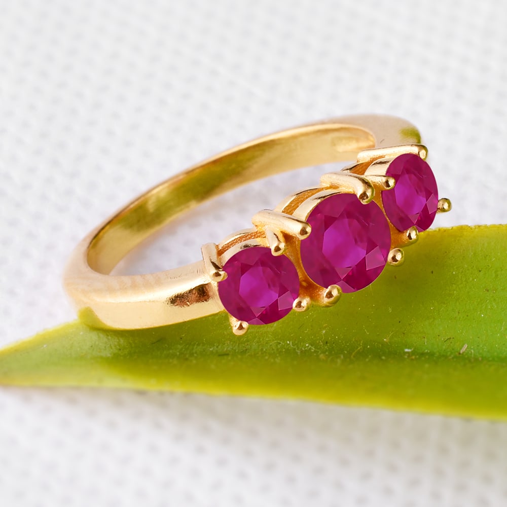 Natural Ruby 14 KT Yellow Gold Ring (1 of 4)