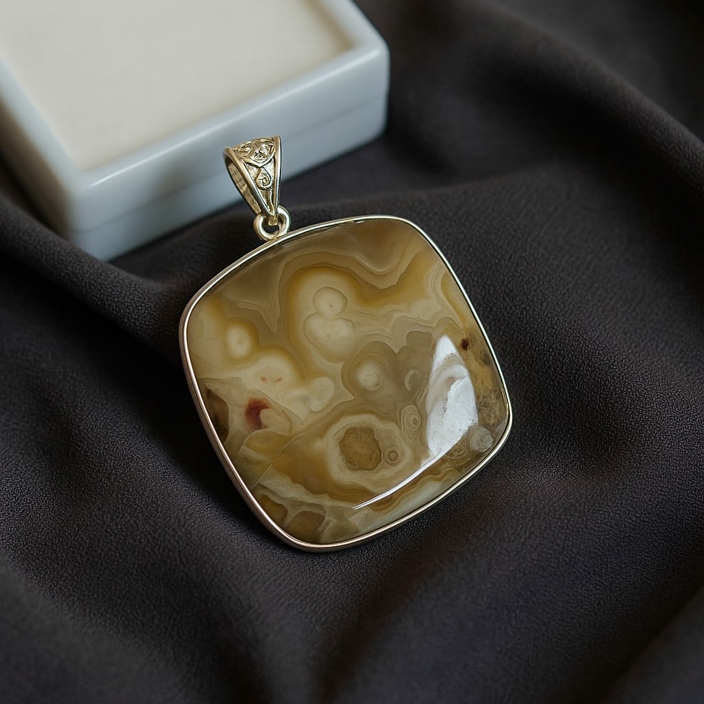 CRAZYLACE AGATE 925 STERLING SILVER PENDANT (1 of 4)