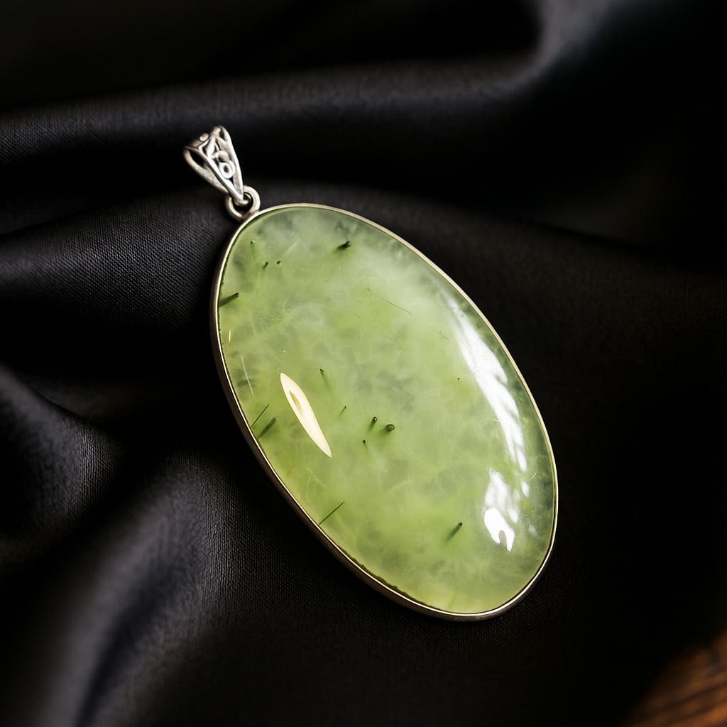 PREHNITE 925 STERLING SILVER PENDANT (1 of 3)