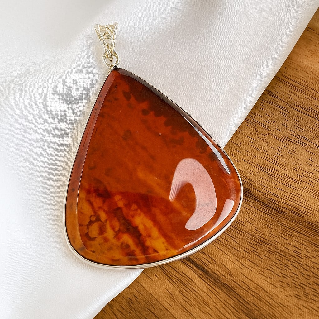 BLOODSTONE 925 STERLING SILVER PENDANT (1 of 4)