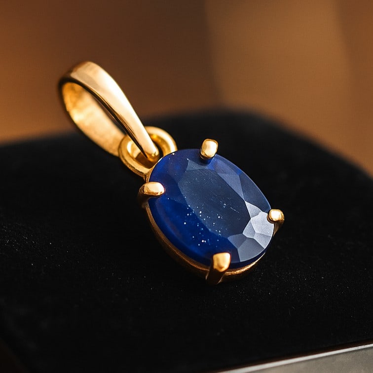 NATURAL BLUE SAPPHIRE GEMSTONE 14KT YELLOW GOLD HANDMADE PENDANT JEWELRY: NATURAL BLUE SAPPHIRE GEMSTONE 14KT YELLOW GOLD HANDMADE PENDANT JEWELRY GEMSTONE : BLUE SAPPHIRE STONE SHAPE : OVAL STONE SIZE : 7X5 MM STONE WEIGHT : 0.95 CTS METAL : YELLOW GOLD METAL PURITY : <