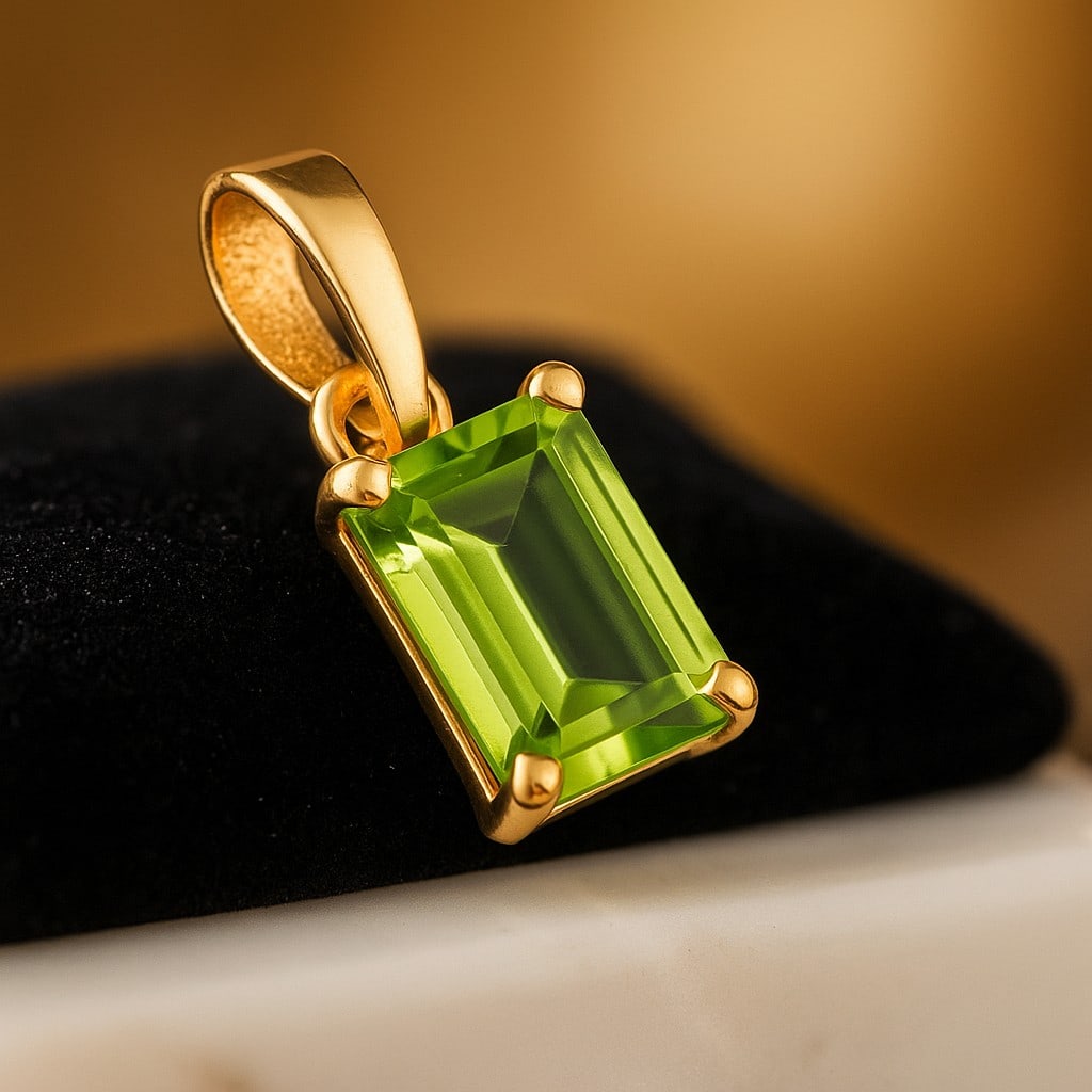 NATURAL PERIDOT GEMSTONE 14KT YELLOW GOLD HANDMADE PENDANT JEWELRY: NATURAL PERIDOT GEMSTONE 14KT YELLOW GOLD HANDMADE PENDANT JEWELRY GEMSTONE : PERIDOT STONE SHAPE : OCTAGON STONE SIZE : 7X5 MM STONE WEIGHT : 0.95 CTS METAL : YELLOW GOLD METAL PURITY : 14 KT</