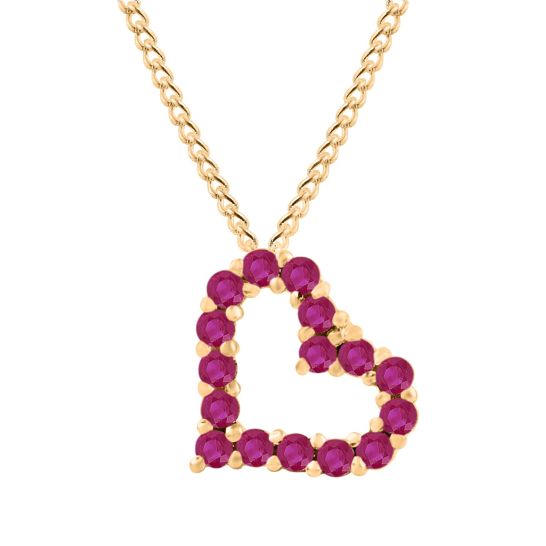 Natural Ruby 14 KT Yellow Gold Heart Pendant (1 of 2)