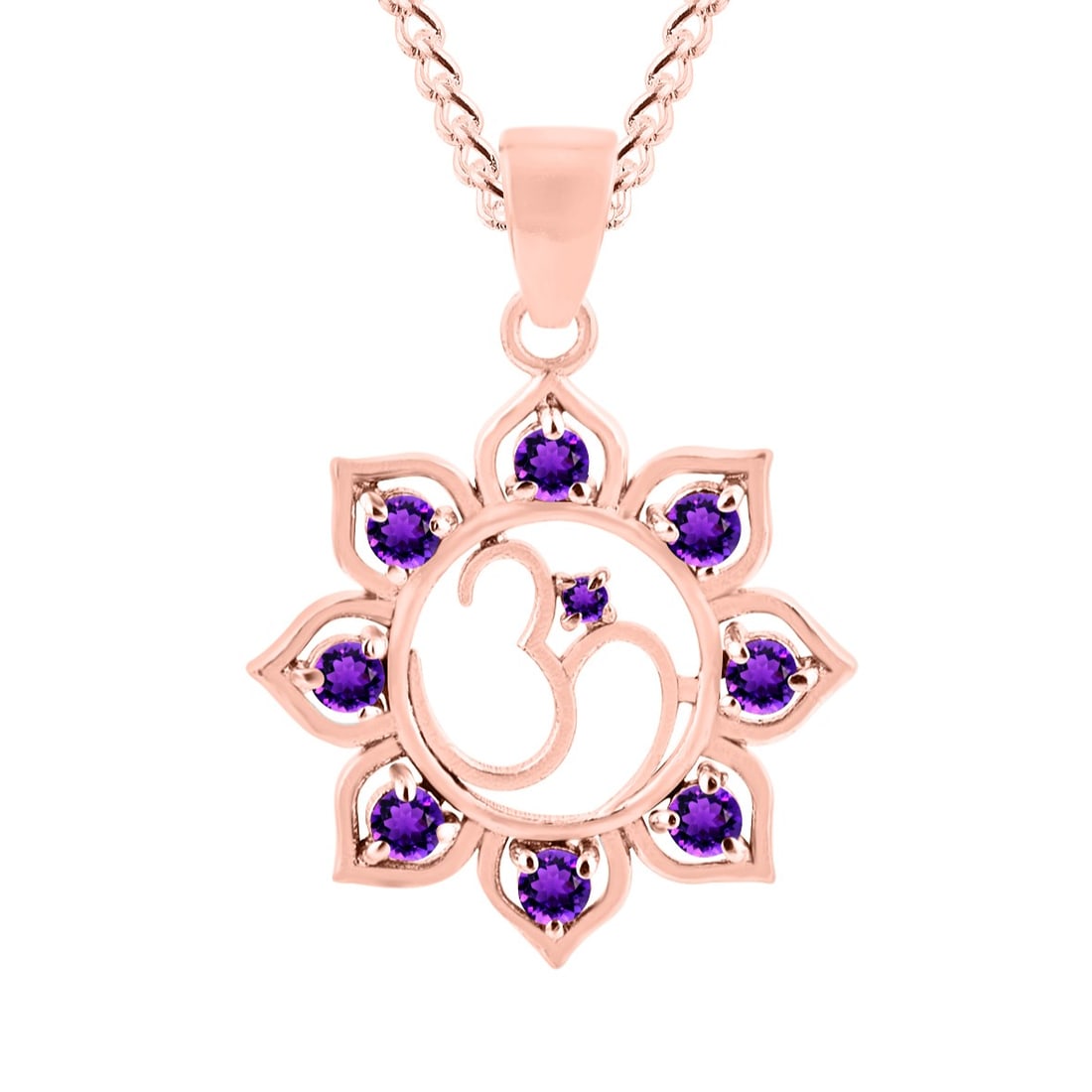 Natural Amethyst 14 KT Rose Gold Pendant (1 of 2)